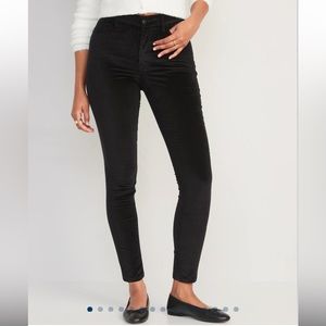 OLD NAVY High-Waisted Rockstar Super-Skinny Velvet Pants Black 18 NWT